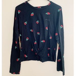 PINK long sleeve crop tee